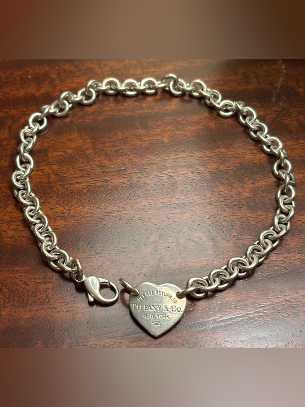 Tiffany & Co. Sterling Silver Heart Tag Rolo necklace